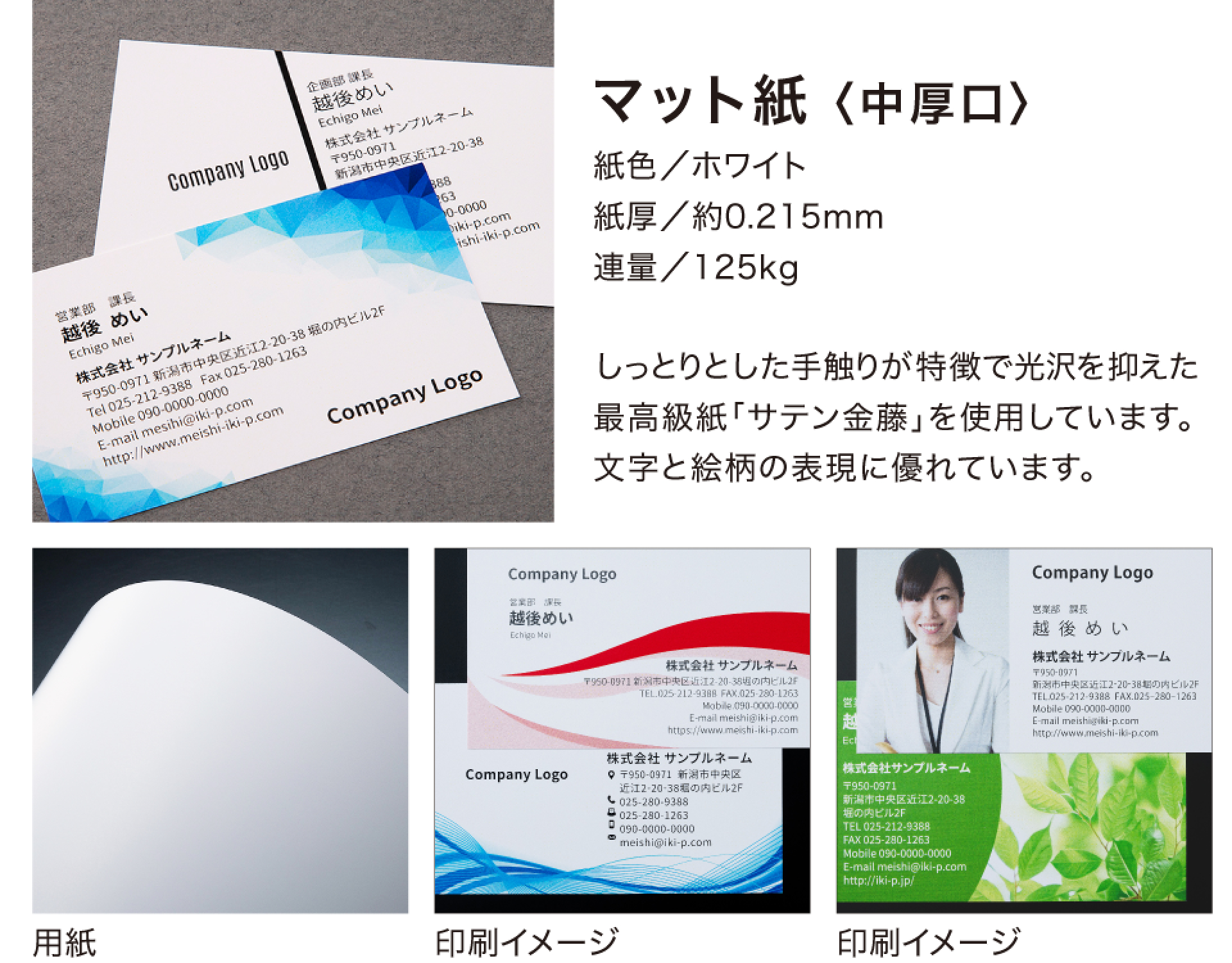 マット紙 中厚口